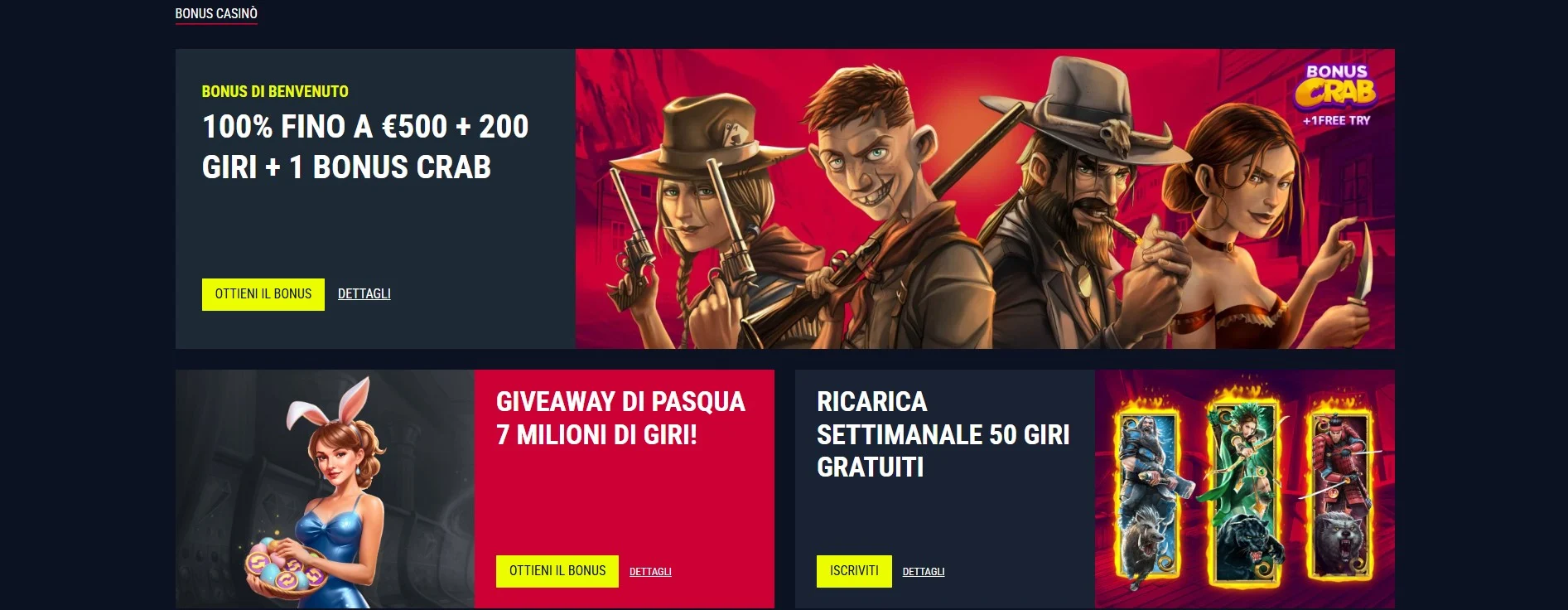 Bonus e promozioni del casinò Rabona.